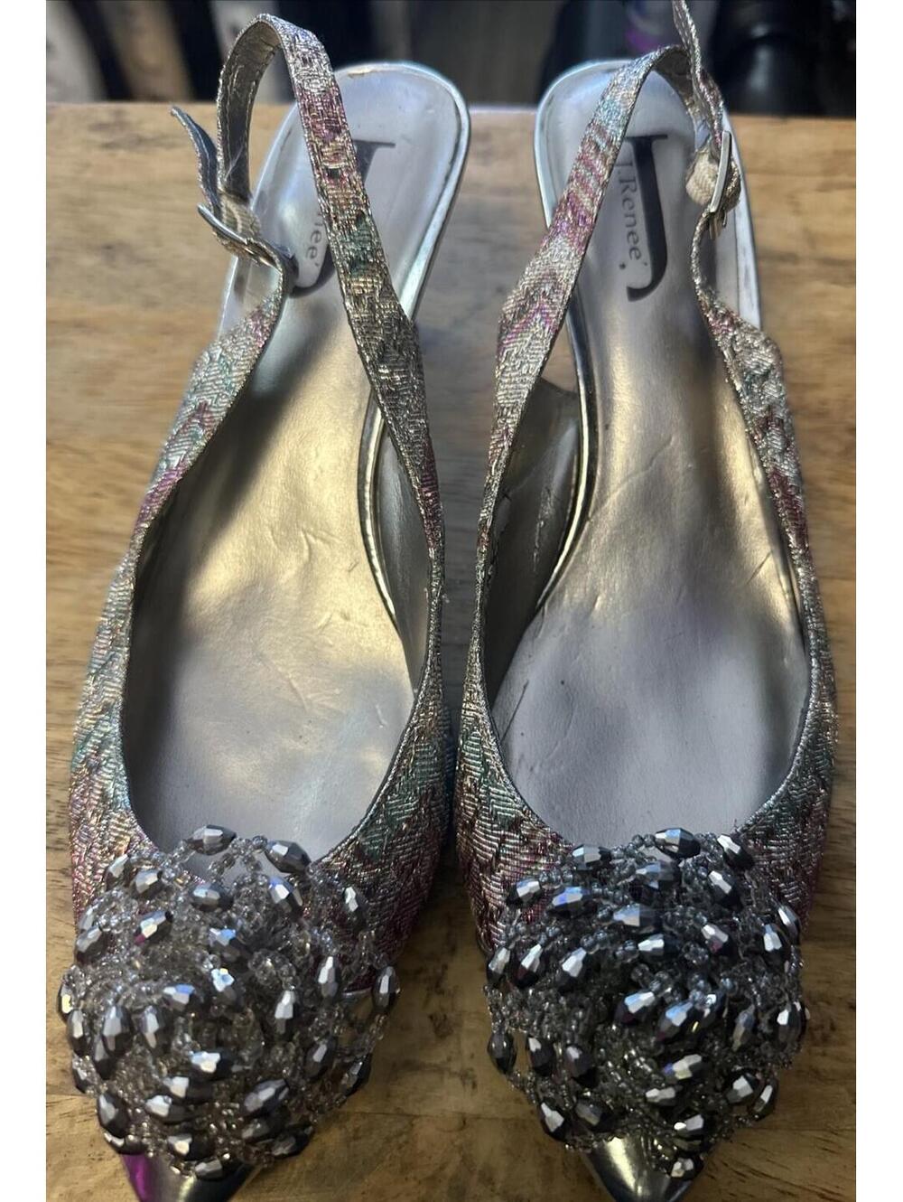 J Renee’ SlingBack Floral Shoes Size 9M